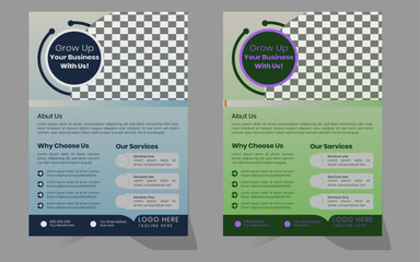 a bundle of 4 templates of different colors a4 flyer template, modern business flyer template, Corporate business flyer template design set with blue, magenta,red and yellow color.marketing,