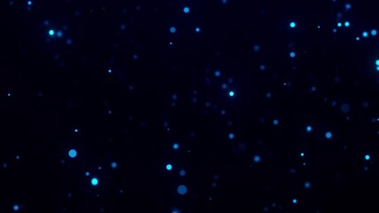 Soft glowing blue particles drifting slowly on a dark background. Calm and abstract animation suitable for ambient and space themes. - Powered by Adobe