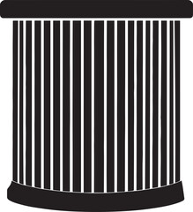 Car Engine Air Filter Silhouette | Flat Black Icon Illustration Vector Format