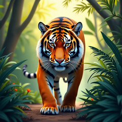 tiger in the jungle