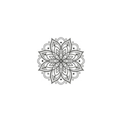 Circular pattern in the form of a mandala. Henna tatoo mandala. Mehndi style. Decorative pattern in oriental style. Coloring book page.