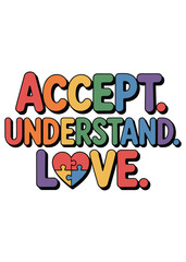 Autism Typography T-Shirt Design