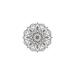 Circular pattern in the form of a mandala. Henna tatoo mandala. Mehndi style. Decorative pattern in oriental style. Coloring book page.