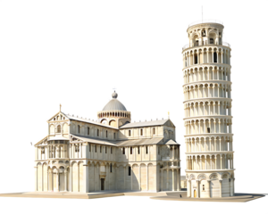 leaning tower of pisa in tuscany italy landmark isolated on white background PNG, ai generated