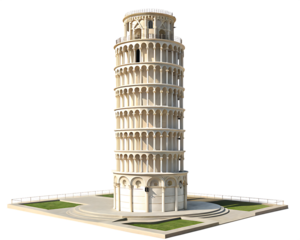 leaning tower of pisa in tuscany italy landmark isolated on white background PNG, ai generated