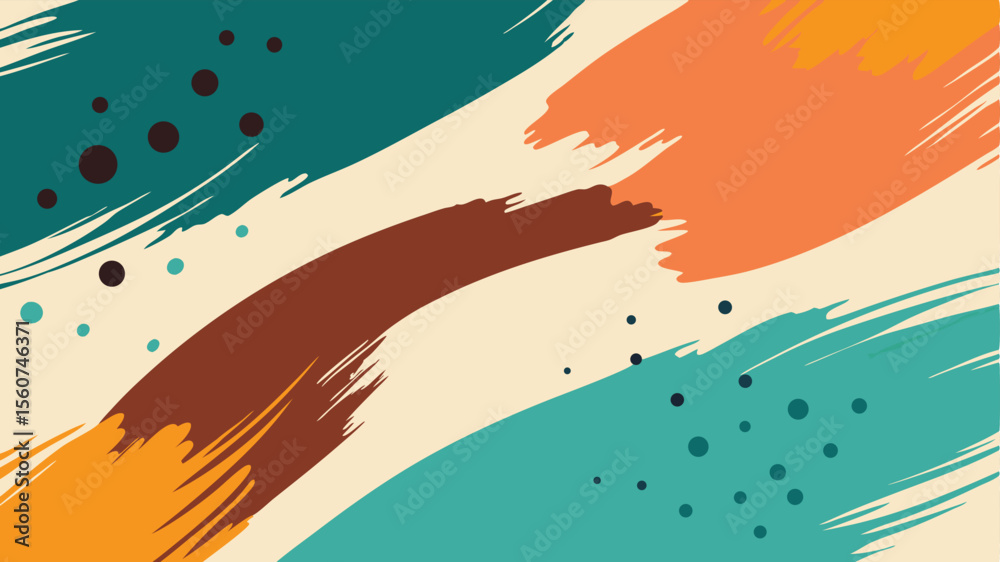 Poster abstract brushstroke design with dynamic shapes and colors suitable for various projects