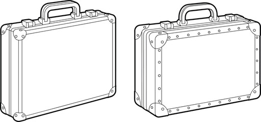 Stylish Briefcase with Handle and Rivet Design, Durable and Professional Accessory for Business, Office, and Travel Fashion Illustration