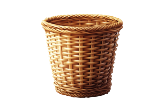 A meticulously crafted woven basket ready to carry memories and harvests an emblem of rural on transparent background