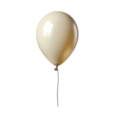 Single beige balloon isolated on transparent background