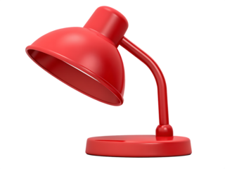 red lamp isolated on white background PNG, ai generated