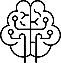Obraz premium AI Brain and Neural Network Outline Icon