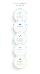 Vertical progress bar featuring 5 arrow-shaped elements, symbolizing the five stages of business strategy and progression. Clean timeline infographic design template. Vector for mobile presentation.