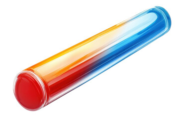 A conceptual visualization of temperature change from red to blue depicting a transition in on transparent background