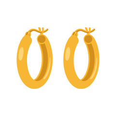 Stylish Gold Hoop Earrings Fashion Accessory Flat Design Vector Graphic © MD. MAHRUF ZAMAN