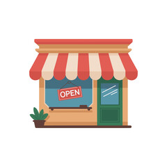 Open for Business: A quaint storefront with an inviting "OPEN" sign welcomes customers, signaling a ready-to-serve establishment, evoking a feeling of community and accessibility.