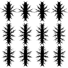 set of black silhouettes