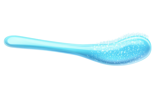 An enchanting blue hairbrush sparkling with magical stardust promising a touch of fairy tale on transparent background