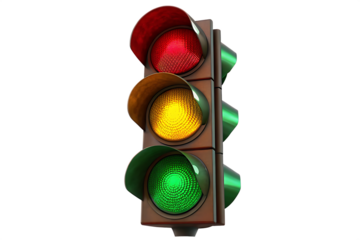 traffic lamp isolated on white background PNG ,ai generated