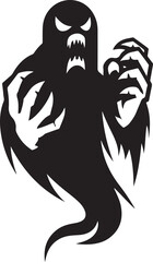 halloween scary monster silhouette vector