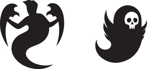 halloween scary monster silhouette vector