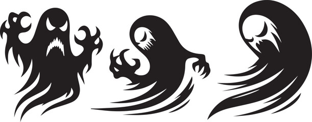 halloween scary monster silhouette vector