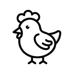 cute chicken character illustration in minimalist style with black outlines