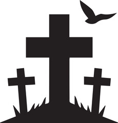 Fototapeta premium cross on the background silhouette