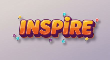 Inspire Bold 3D Text Effect with Colorful Pins