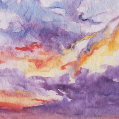 Watercolor sunset sky (1)