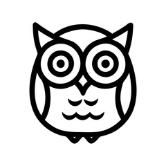 cute owl character illustration in minimalist style with black outlines