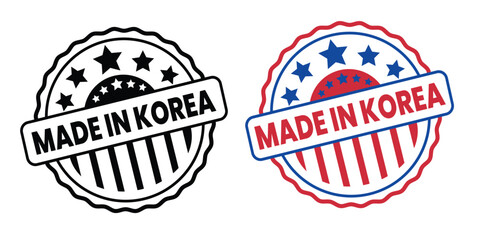 made in South Korea stamp, South Korea origin label, Korean product stamp, made in Korea badge, South Korea quality label
