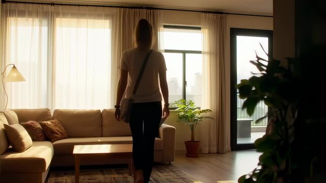 Cozy living room walkthrough featuring minimalist decor and natural lighting