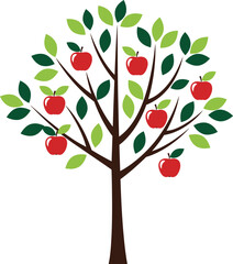 Apple Tree with Red Apples - Nature & Organic Fruit Icon

