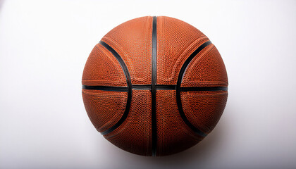 Fototapeta premium a basketball isolated on a white background the basketball has the typical speckled pattern and black lines that distinguish it from other sports balls