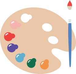 Artist's Paint Palette with Brushes - Art & Creativity Tools