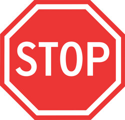 Blank Red Octagon Stop Sign - Warning & Safety Template