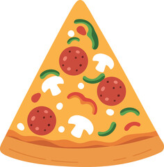 Delicious Pizza Slice with Pepperoni & Mushrooms