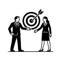 Business goal acheivement vector illustration