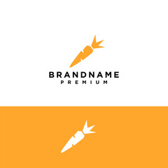orange carrot logo vector template for your business, farm, vegetable product, food brand, etc