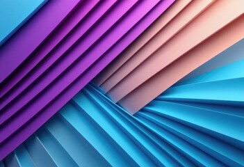 Purple, pink and blue layered paper folds