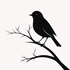 Stylish Bird Silhouette on Bare Branch Design for Outdoor 