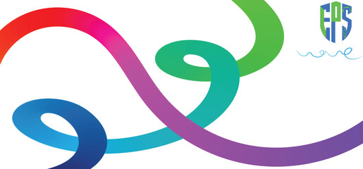  Abstract Color Rainbow Gradient Shapes Set. Vector Graphic with Wavy Lines in Bright Colors. Colorful Fluid Wave Pattern.