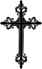 ornate christian cross silhouette