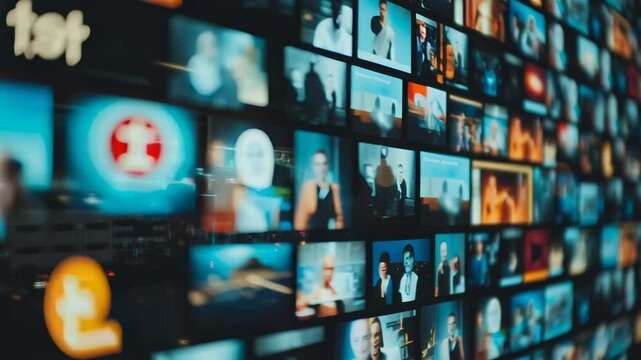 A close-up of a social media feed featuring a mix of trending videos, posts, and hashtags - Powered by Adobe