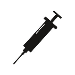 A medicine syringe silhouette vector art illustration