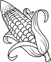 corn line vector illustration isolated on white background