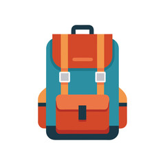realistic adventure backpack vector art illustration