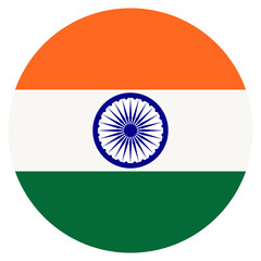 indian flag circle with white border on transparent background png © aimthy stock