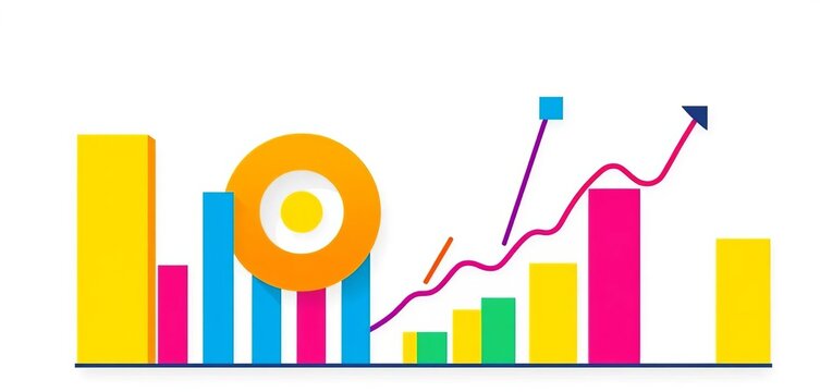 Trendy flat vector icon depicting business analytics graphics, isolated on white ,  symbol,  collection