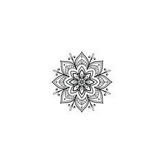 Circular pattern in the form of a mandala. Henna tatoo mandala. Mehndi style. Decorative pattern in oriental style. Coloring book page.
